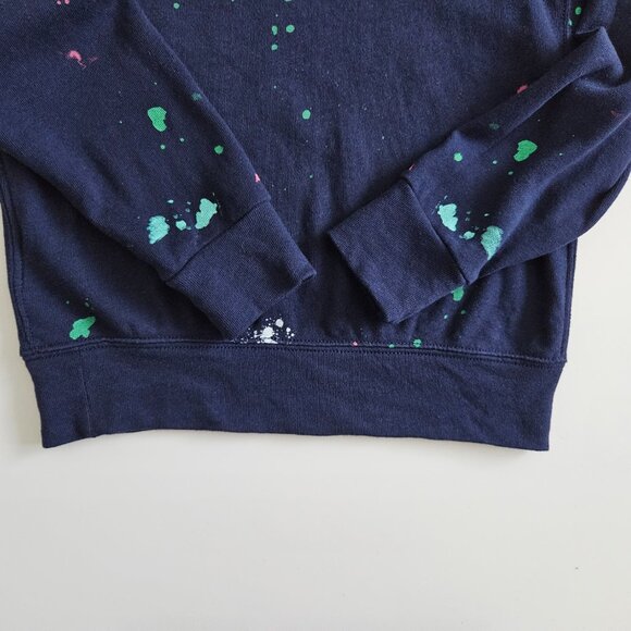 Polo Ralph Lauren Paint Splatter–Print Spa Terry Sweatshirt– Size 2T, Navy - Picture 7 of 8
